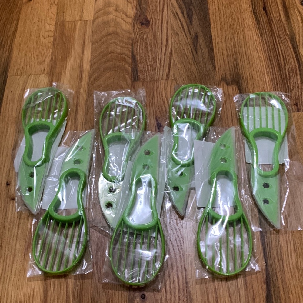 💕5/$15 3 in 1 Multifunctional Avocado Slicer, Mashing ,NEW set of 7,LimeGreen